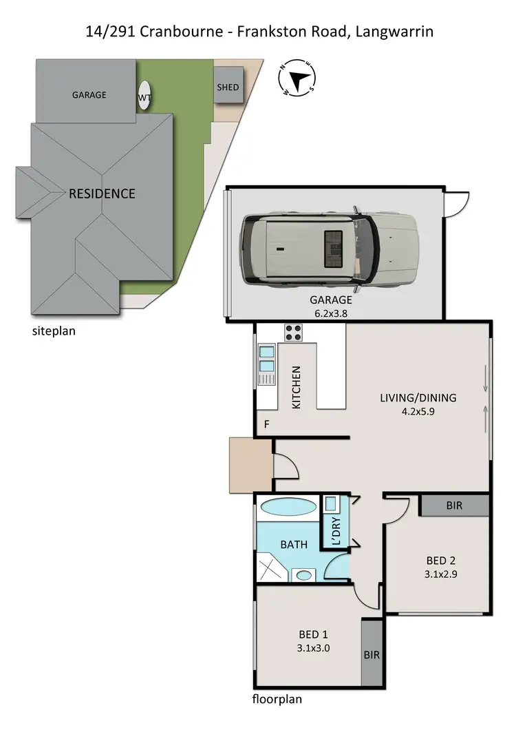 Floorplan of Homely unit listing, 14/291 Cranbourne Frankston Road, Langwarrin VIC 3910
