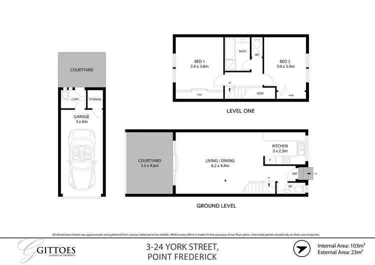 Floorplan of Homely townhouse listing, 3/24 York Street, Point Frederick NSW 2250