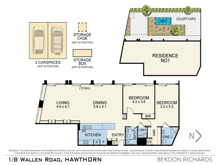 Floorplan of Homely apartment listing, 1/8 Wallen Road, Hawthorn VIC 3122