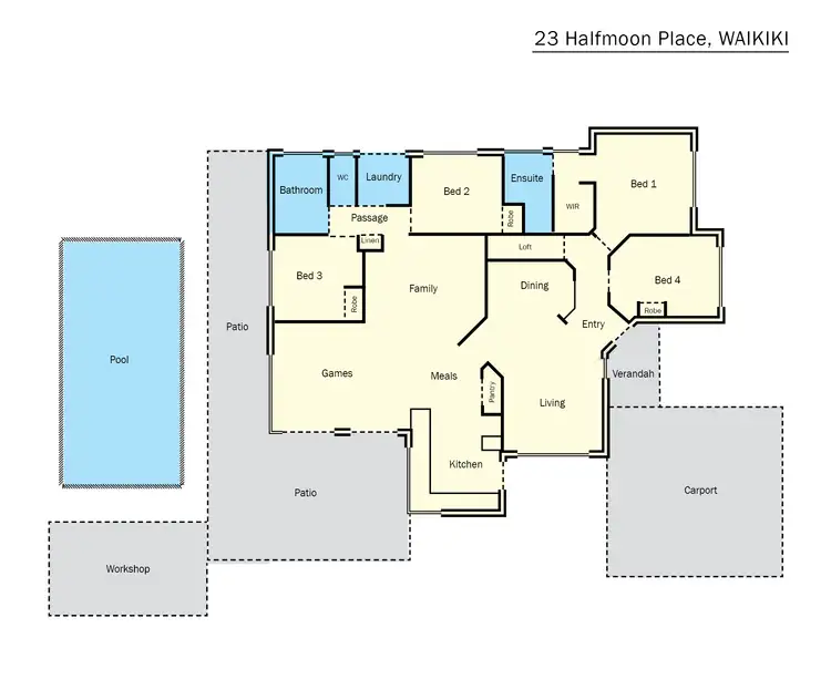 Floorplan of Homely house listing, 23 Halfmoon Place, Waikiki WA 6169