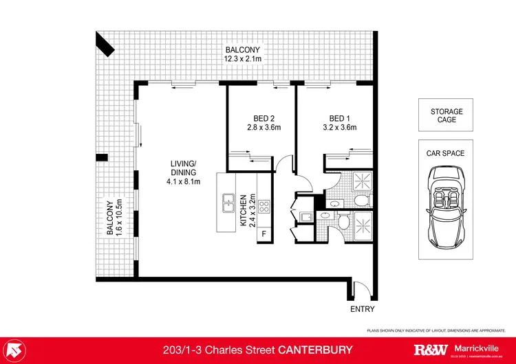 Floorplan of Homely apartment listing, B203/1-3 Charles Street, Canterbury NSW 2193