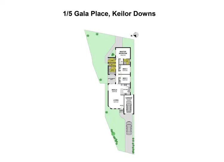 Floorplan of Homely unit listing, 1/5 Gala Place, Keilor Downs VIC 3038