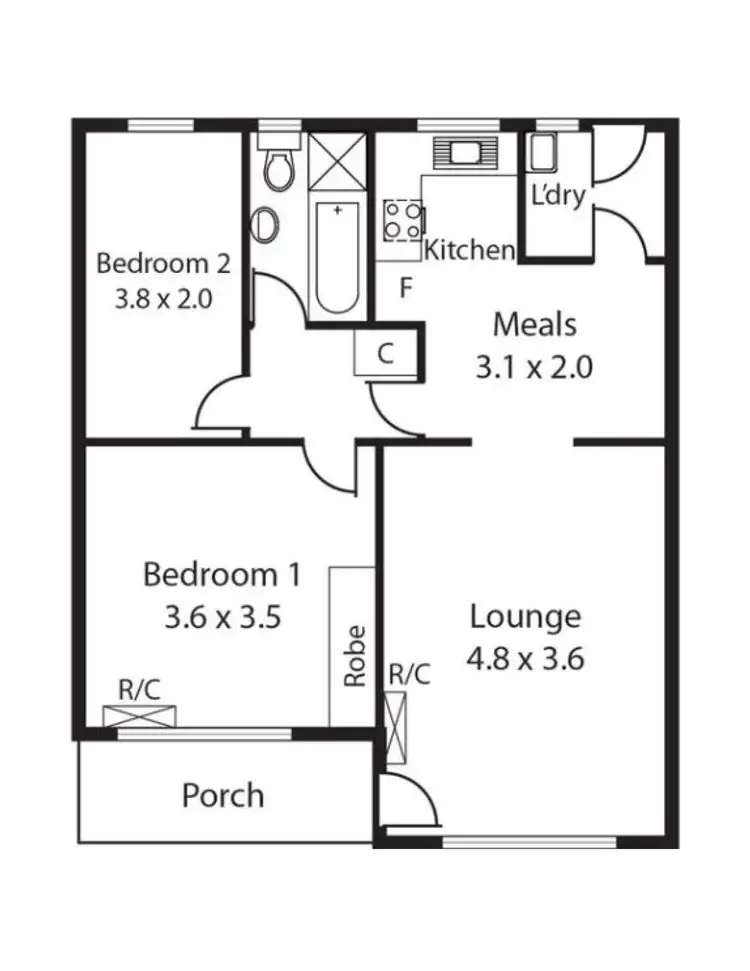Floorplan of Homely unit listing, 8/360 Anzac Highway, Plympton SA 5038