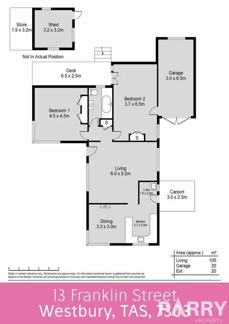 Floorplan of Homely house listing, 13 Franklin Street, Westbury TAS 7303