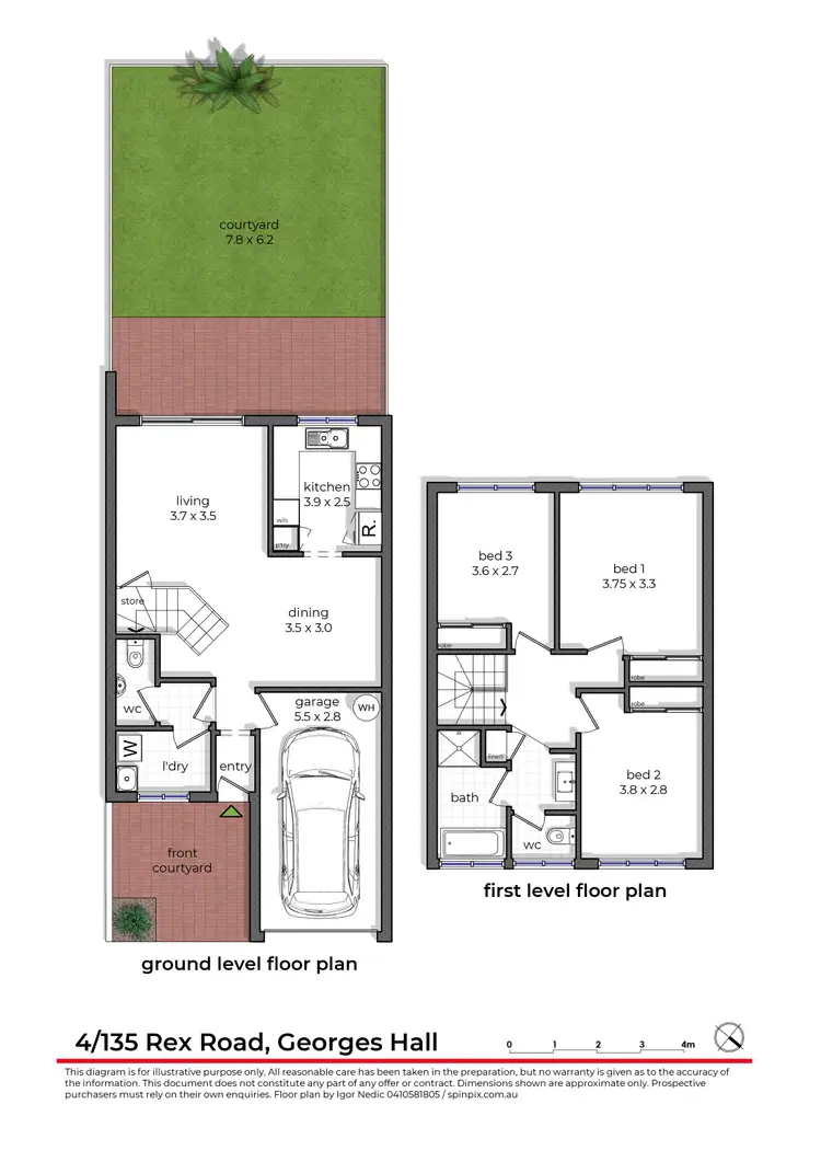 Floorplan of Homely townhouse listing, 4/135 Rex Road, Georges Hall NSW 2198