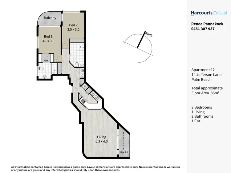 Floorplan of Homely apartment listing, 12/14 Jefferson Lane, Palm Beach QLD 4221