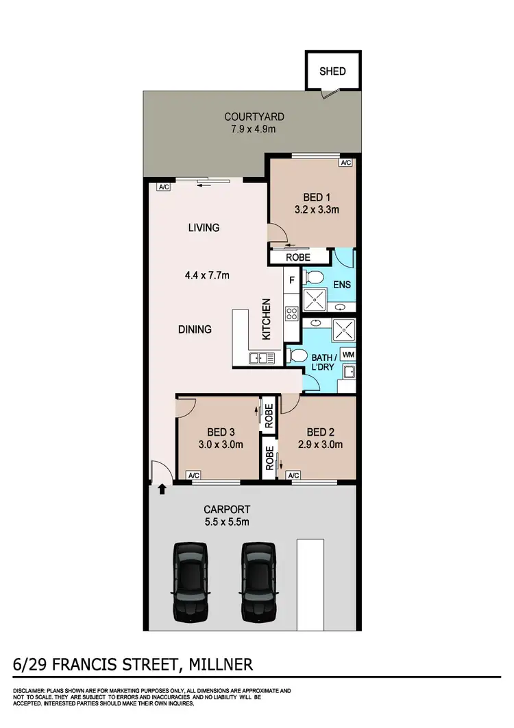 Floorplan of Homely unit listing, 6/29 Francis Street, Millner NT 810