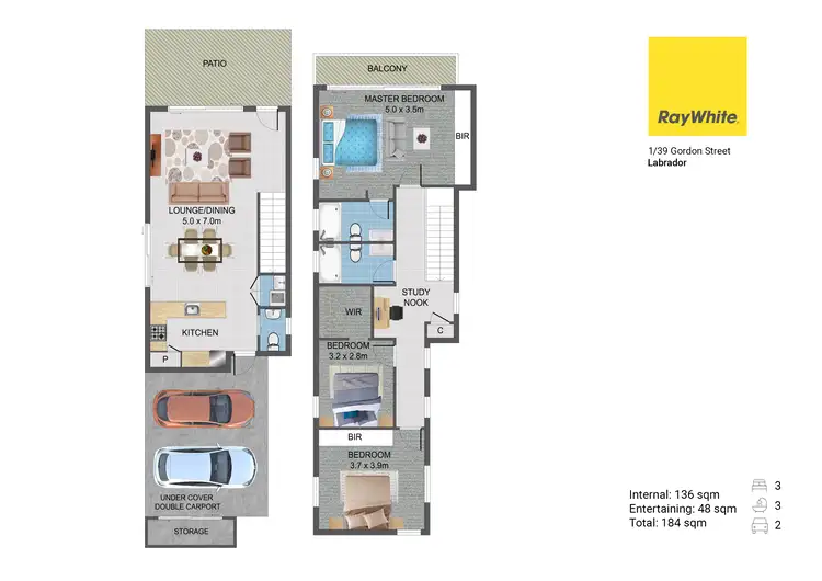Floorplan of Homely townhouse listing, 1/39 Gordon Street, Labrador QLD 4215