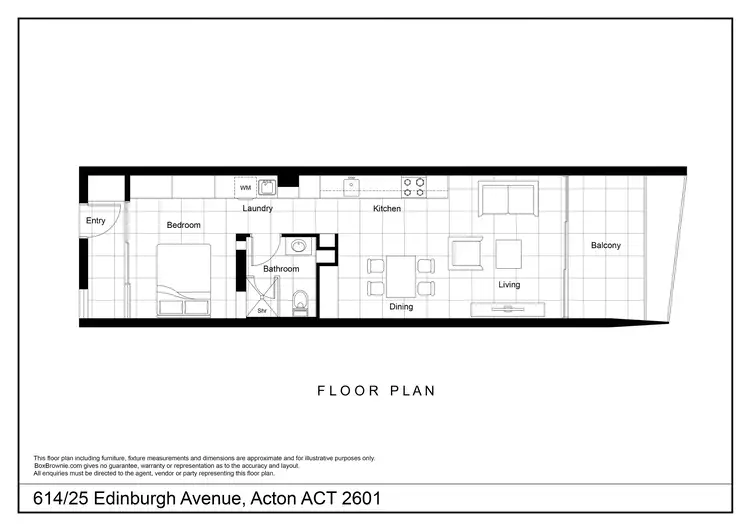 Floorplan of Homely apartment listing, 614/25 Edinburgh Avenue, Acton ACT 2601