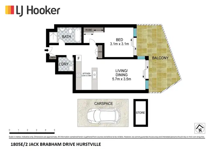 Floorplan of Homely apartment listing, 1805E/2 Jack Brabham Drive, Hurstville NSW 2220