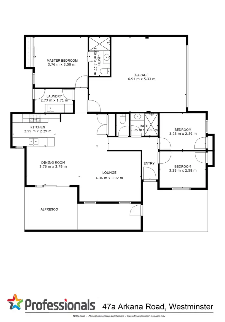 Floorplan of Homely villa listing, 47A Arkana Road, Westminster WA 6061