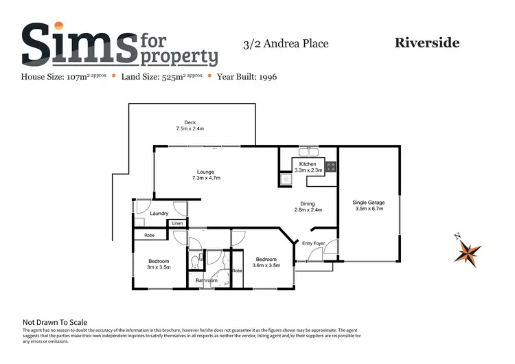 Floorplan of Homely unit listing, 3/2 Andrea Place, Riverside TAS 7250