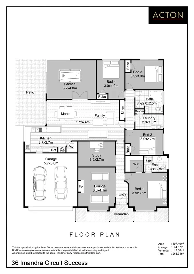 Floorplan of Homely house listing, 36 Imandra Circuit, Success WA 6164