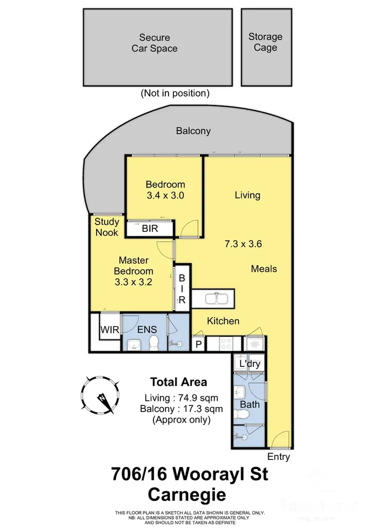 Floorplan of Homely apartment listing, 706/16 Woorayl Street, Carnegie VIC 3163