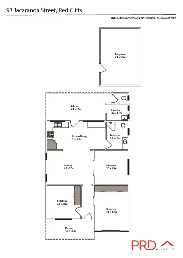 Floorplan of Homely house listing, 93 Jacaranda Street, Red Cliffs VIC 3496