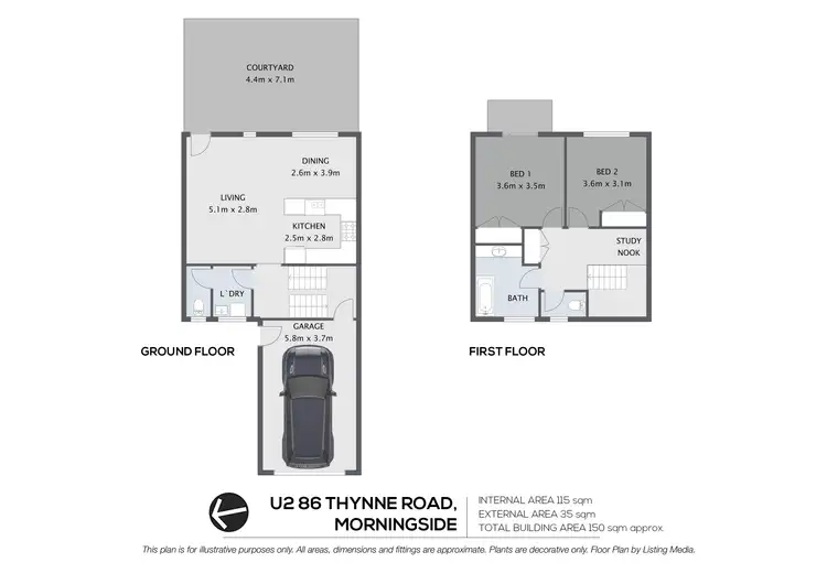Floorplan of Homely townhouse listing, 2/86 Thynne Road, Morningside QLD 4170