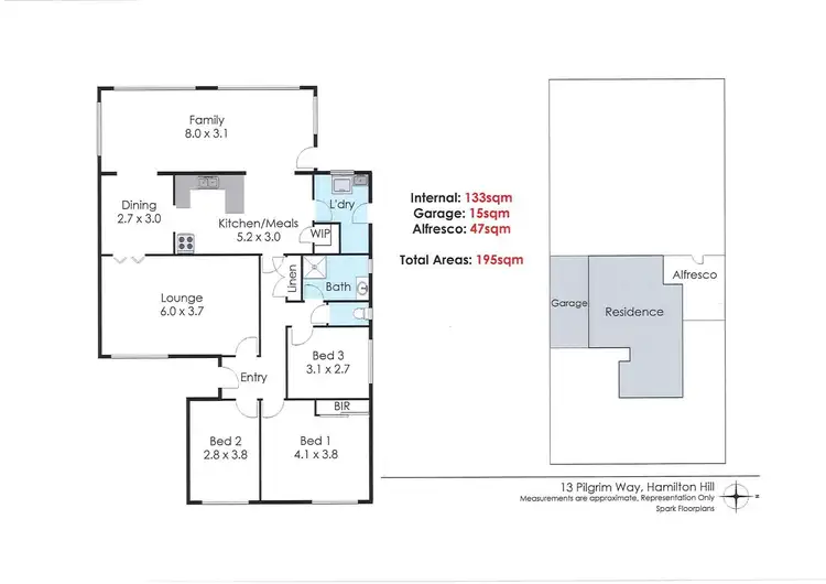 Floorplan of Homely house listing, 13 Pilgrim Way, Hamilton Hill WA 6163