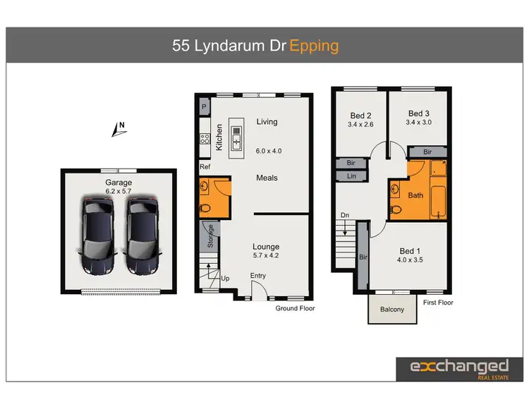 Floorplan of Homely townhouse listing, 55 Lyndarum Drive, Epping VIC 3076
