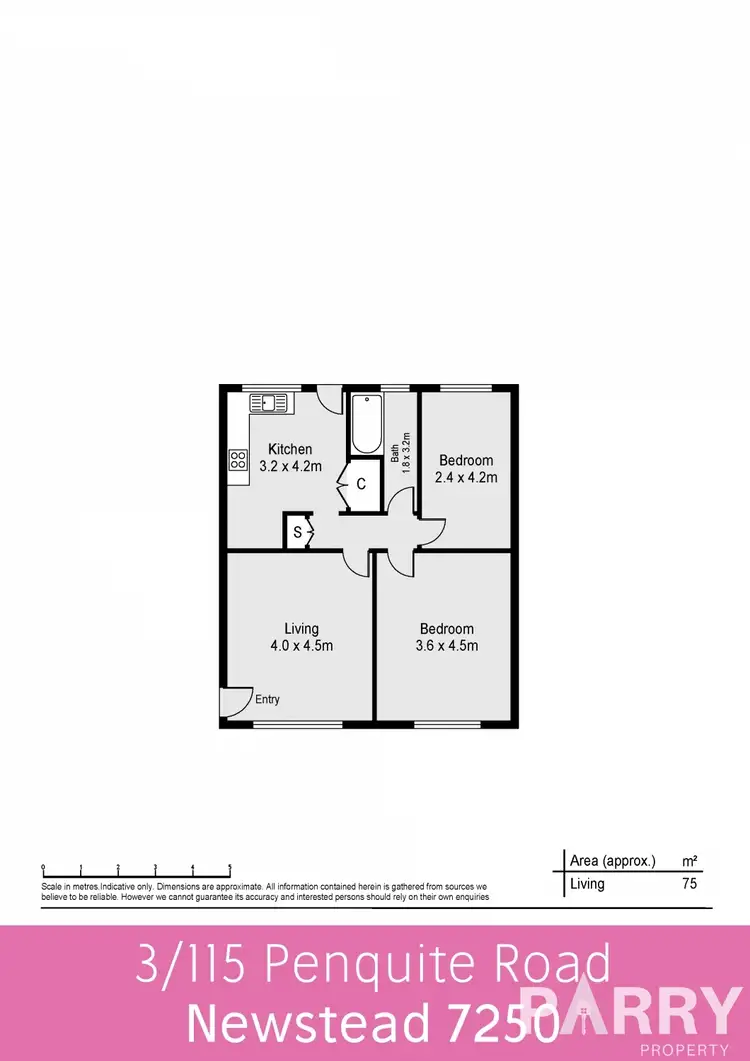 Floorplan of Homely unit listing, 3/115 Penquite Road, Newstead TAS 7250