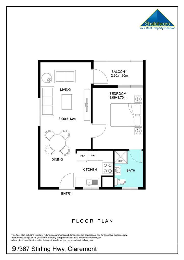 Floorplan of Homely unit listing, 9/367 Stirling Highway, Claremont WA 6010
