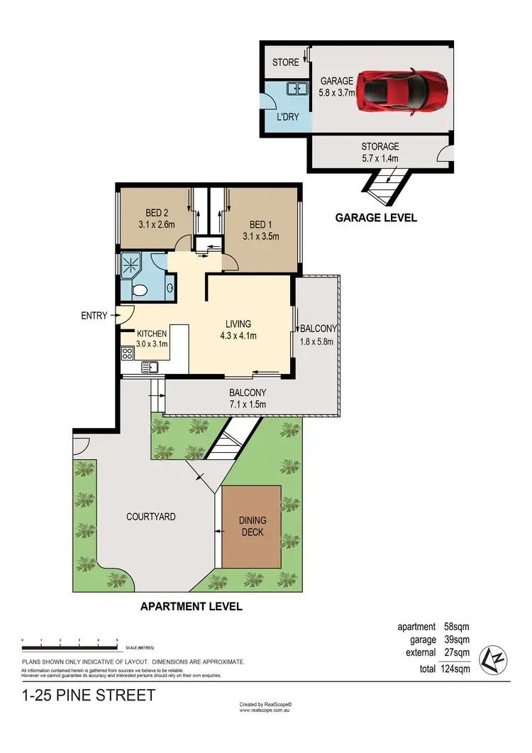 Floorplan of Homely unit listing, 1/25 Pine Street, Bulimba QLD 4171