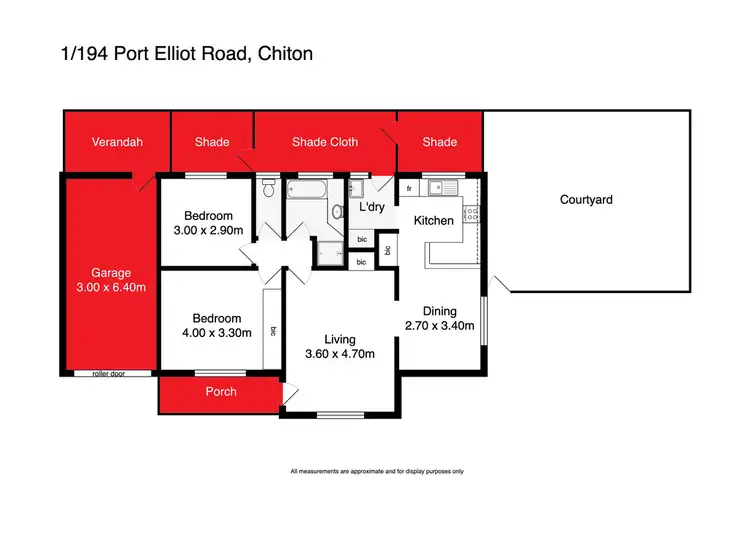 Floorplan of Homely unit listing, 1/194 Port Elliot Road, Chiton SA 5211