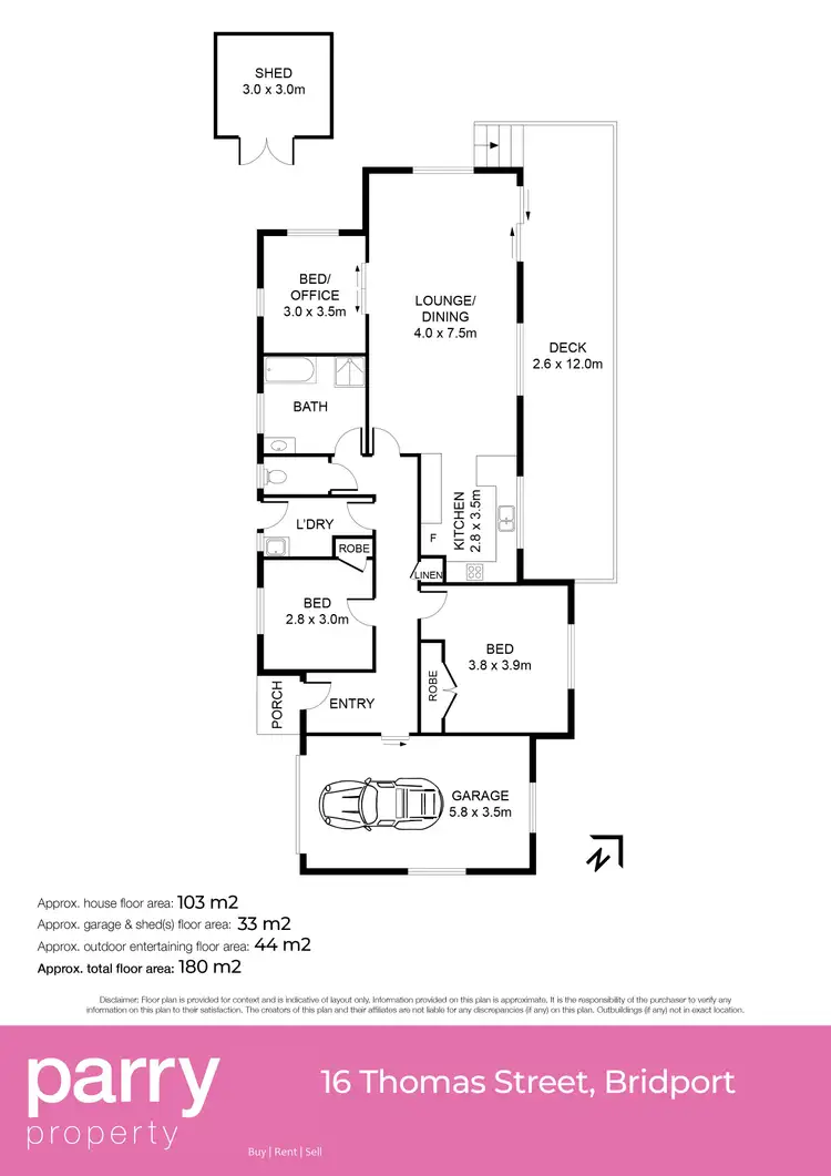 Floorplan of Homely house listing, 16 Thomas Street, Bridport TAS 7262