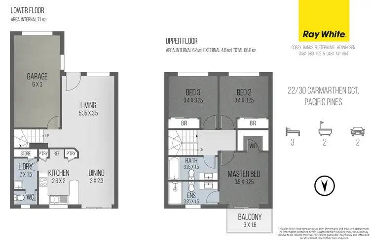Floorplan of Homely townhouse listing, 22/30 Carmarthen Circuit, Pacific Pines QLD 4211