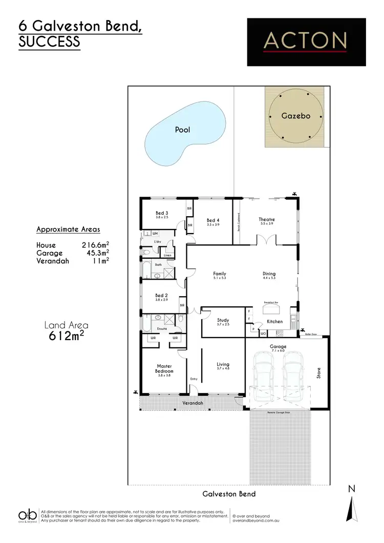 Floorplan of Homely house listing, 6 Galveston Bend, Success WA 6164