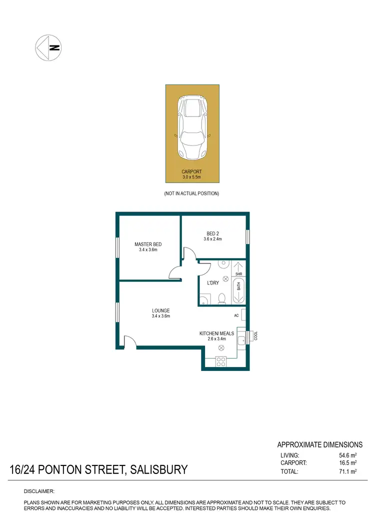 Floorplan of Homely unit listing, 16/24 Ponton Street, Salisbury SA 5108