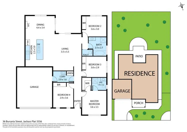 Floorplan of Homely house listing, 36 Bursaria Street, Jackass Flat VIC 3556