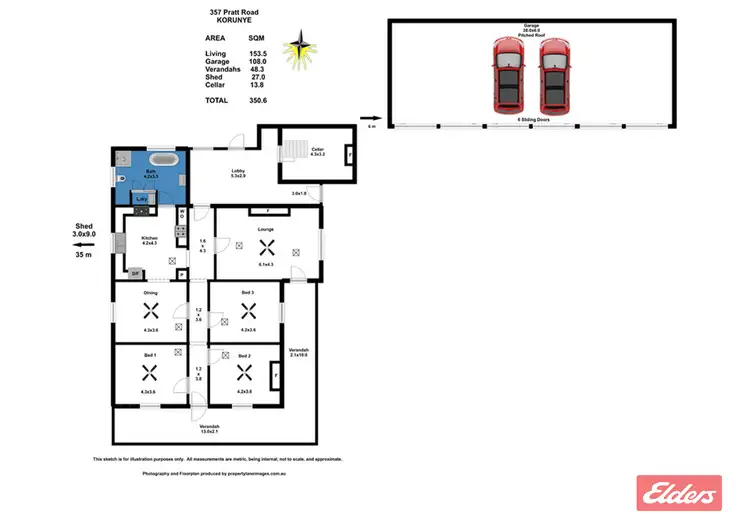 Floorplan of Homely house listing, 357 Pratt Road, Korunye SA 5502