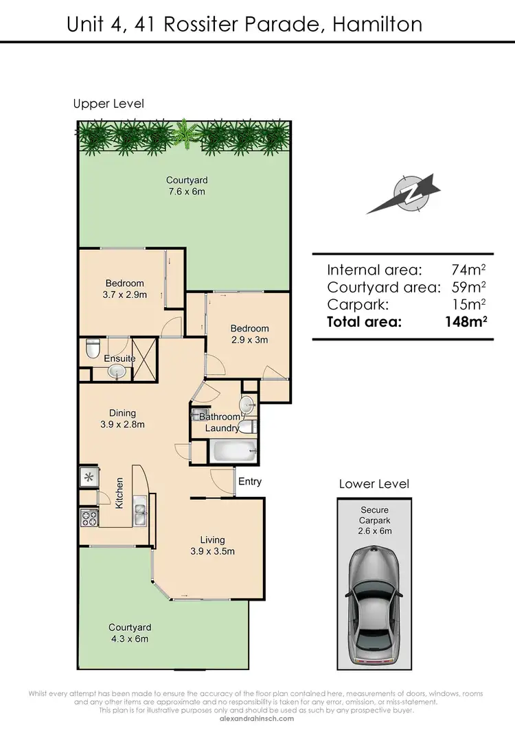 Floorplan of Homely unit listing, 4/41 Rossiter Parade, Hamilton QLD 4007