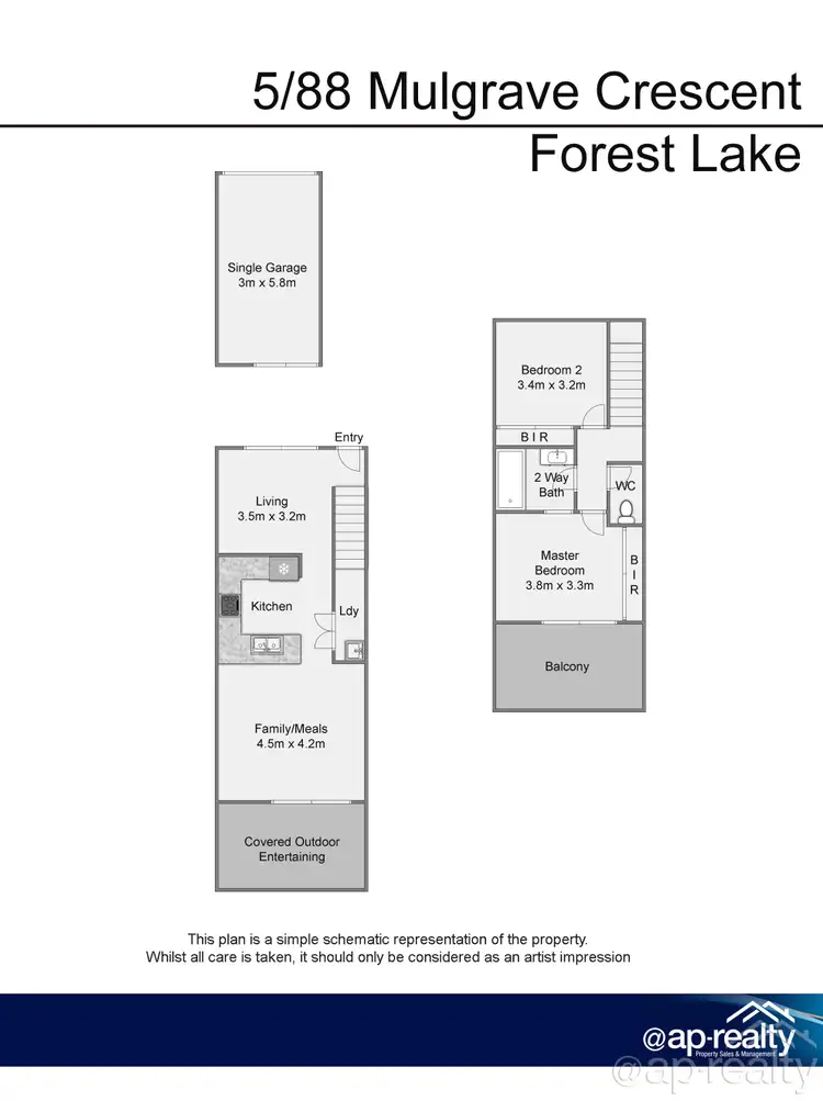 Floorplan of Homely townhouse listing, 5/88 Mulgrave Crescent, Forest Lake QLD 4078