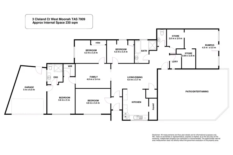 Floorplan of Homely house listing, 3 Cleland Court, West Moonah TAS 7009