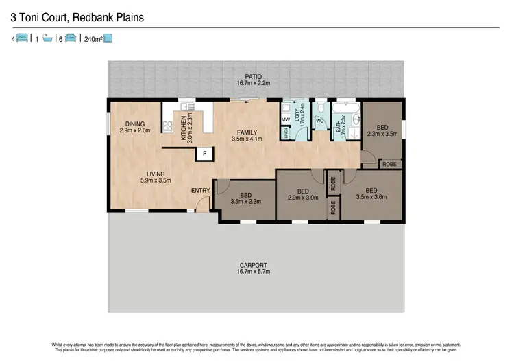 Floorplan of Homely house listing, 3 Toni Court, Redbank Plains QLD 4301
