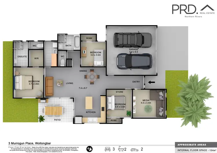 Floorplan of Homely house listing, 3 Murrogun Place, Wollongbar NSW 2477