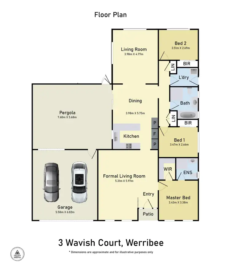 Floorplan of Homely house listing, 3 Wavish Court, Werribee VIC 3030