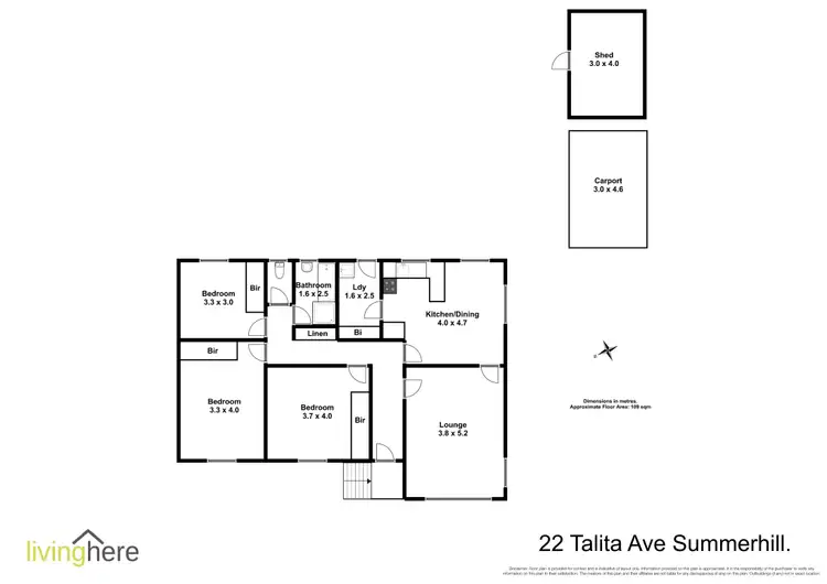 Floorplan of Homely house listing, 22 Talita Avenue, Summerhill TAS 7250
