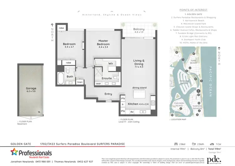 Floorplan of Homely unit listing, 1702/3422 Surfers Paradise Blvd, Surfers Paradise QLD 4217