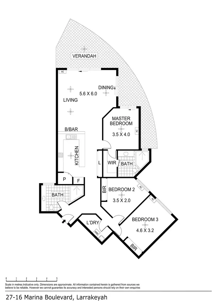 Floorplan of Homely apartment listing, 27/16 Marina Boulevard, Cullen Bay NT 820