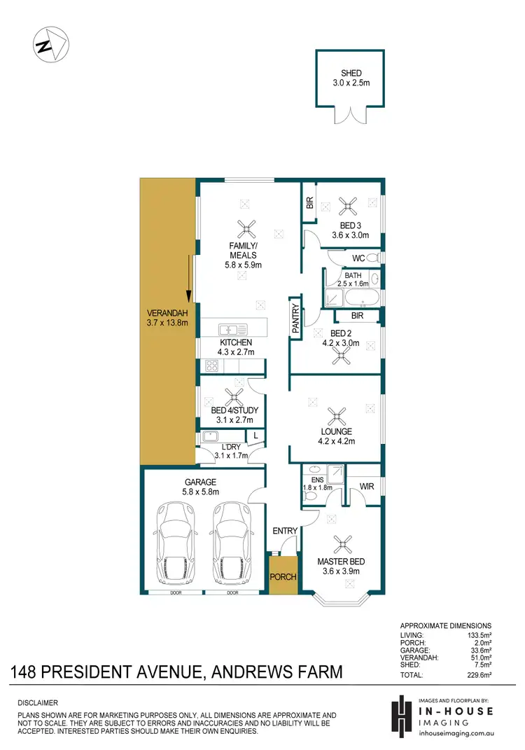Floorplan of Homely house listing, 148 President Avenue, Andrews Farm SA 5114