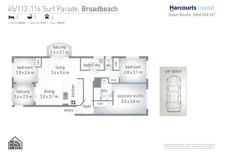 Floorplan of Homely apartment listing, 45/112-116 Surf Parade, Broadbeach QLD 4218
