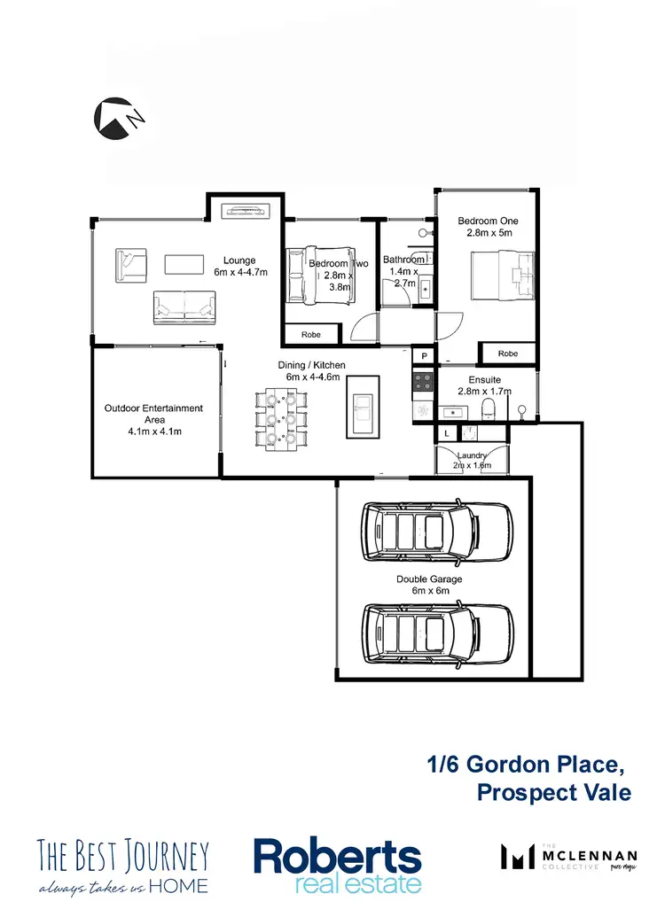 Floorplan of Homely unit listing, 1/6 Gordon Place, Prospect Vale TAS 7250