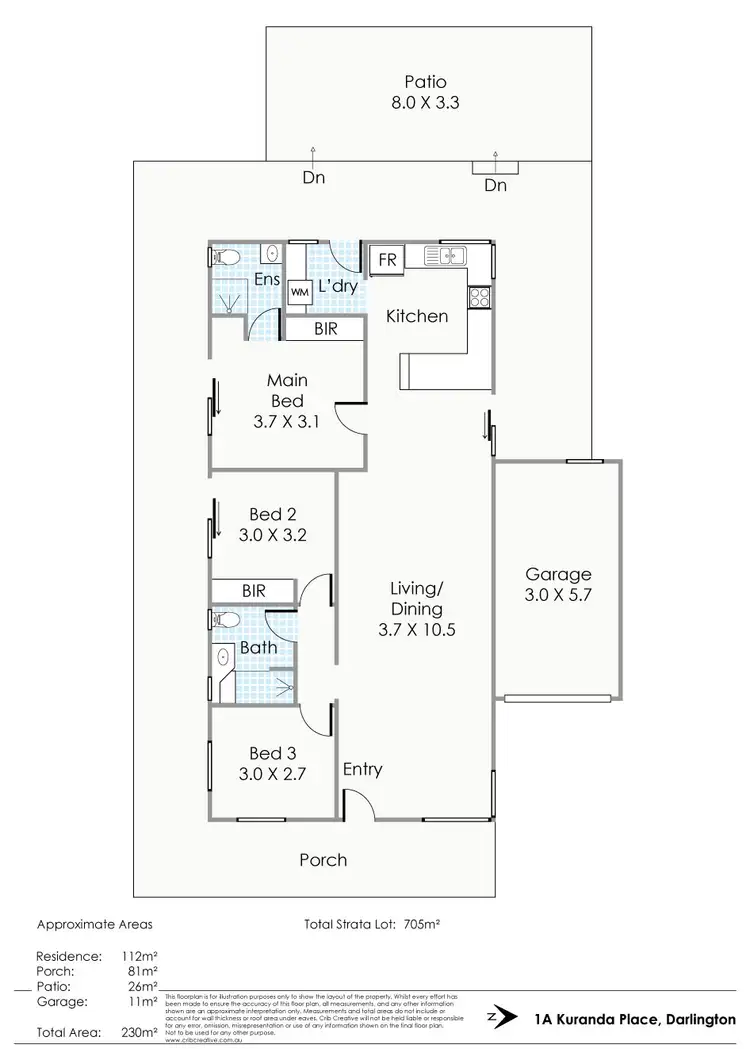 Floorplan of Homely house listing, 1A Kuranda Place, Darlington WA 6070