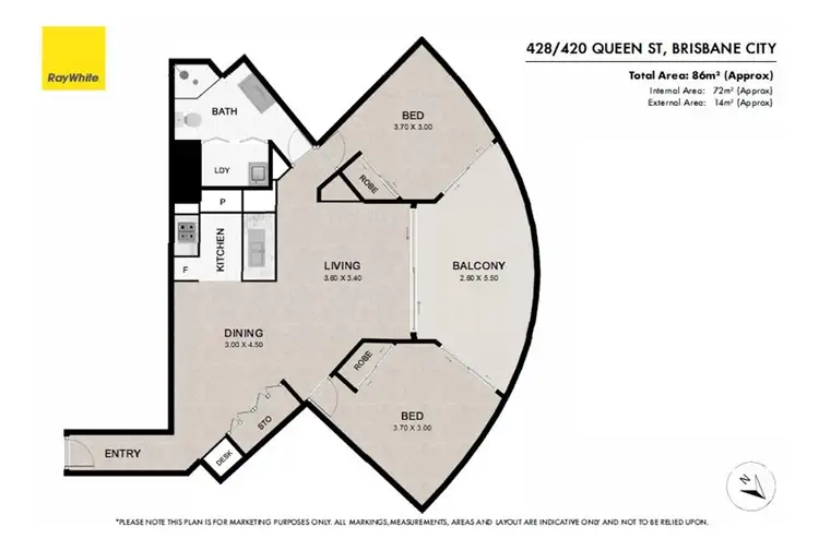 Floorplan of Homely apartment listing, 428/420 Queen Street, Brisbane City QLD 4000