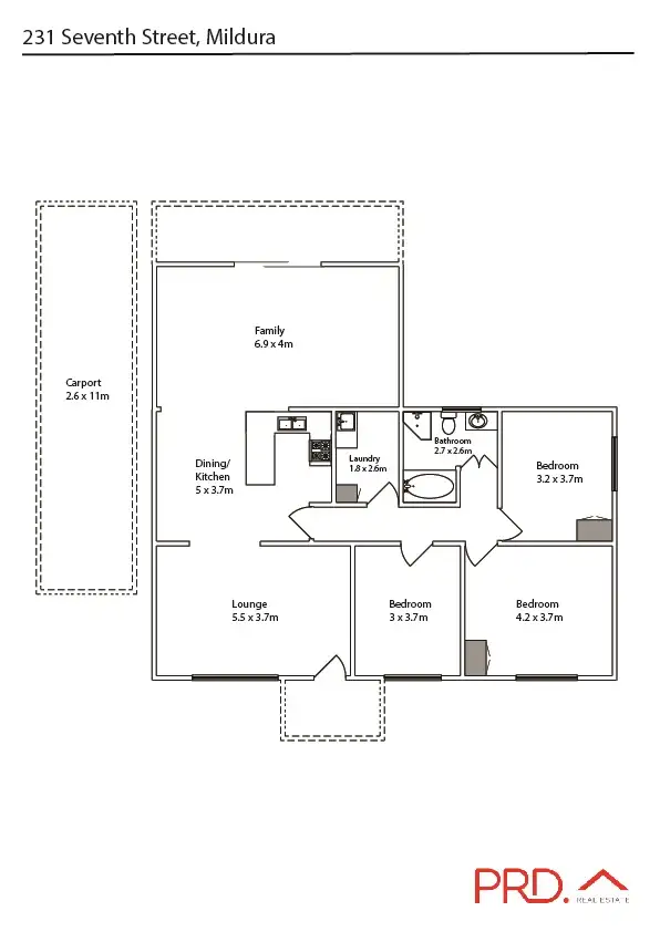 Floorplan of Homely house listing, 231 Seventh Street, Mildura VIC 3500
