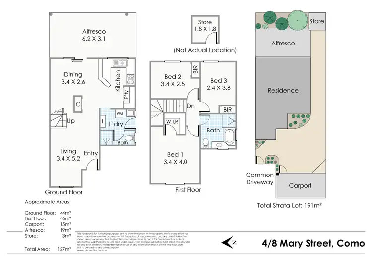 Floorplan of Homely townhouse listing, 4/8 Mary Street, Como WA 6152