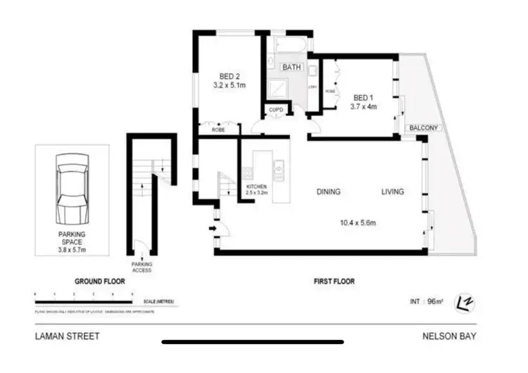 Floorplan of Homely apartment listing, 1/4 Laman Street, Nelson Bay NSW 2315