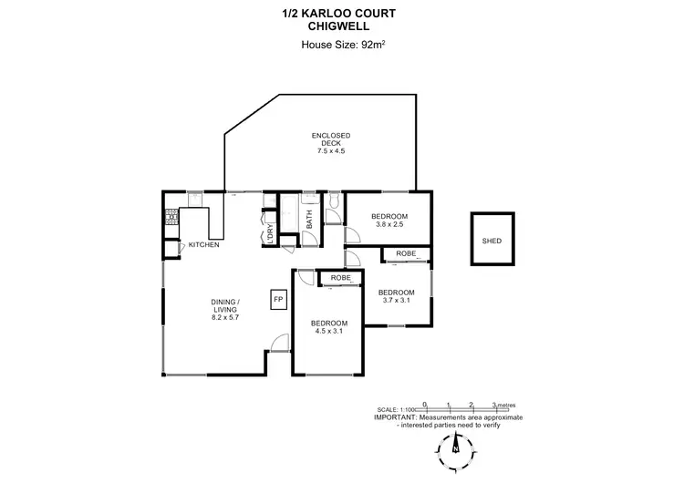 Floorplan of Homely house listing, 1/2 Karloo Court, Chigwell TAS 7011